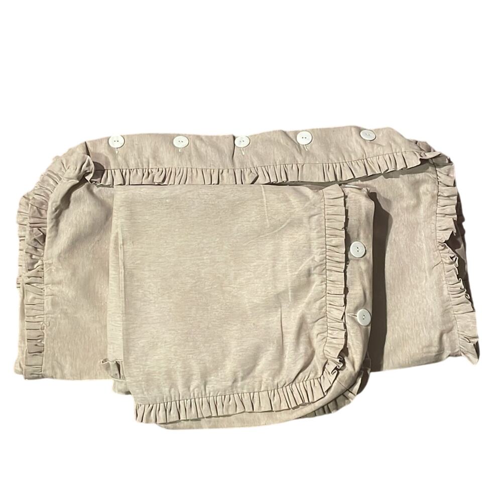 Legacy Home Classic Ruffled Natural Linen Cotton Sham. OS